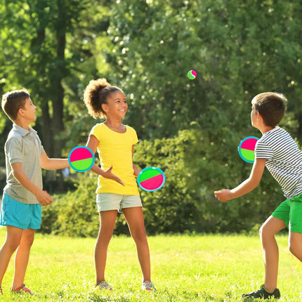 Outdoor Toss Ball Game Set with Paddles for Kids Family Yard Games
