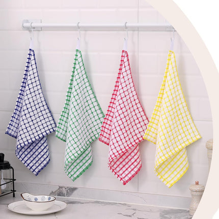 8 Pack Cotton Terry Kitchen Dish Cloths 12x12 Inch Soft Absorbent Rags