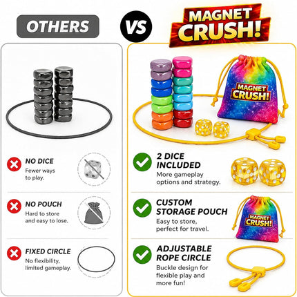 Magnet Crush Magnetic Strategy Board Game Rainbow for Kids Adults Ages 9+