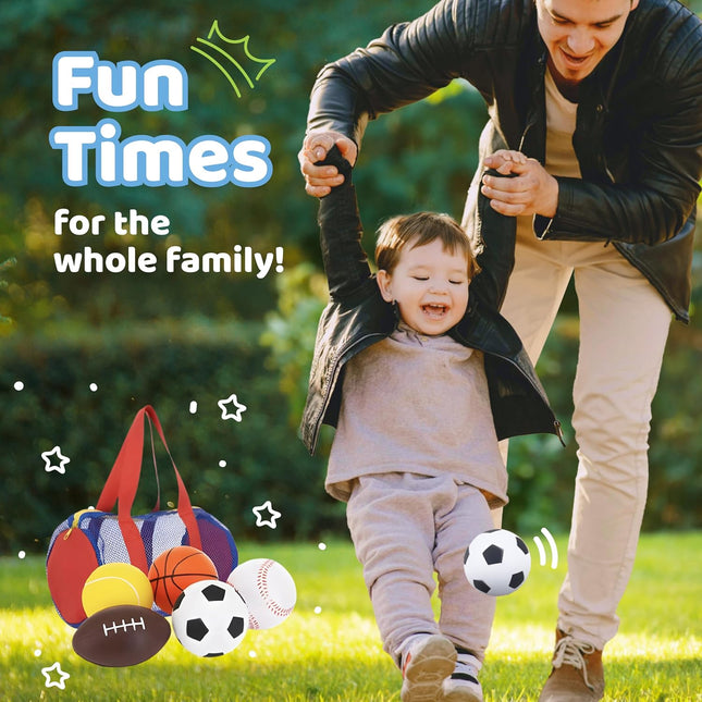 5-Piece Foam Ball Set for Kids, Active Play Toy for Indoor & Outdoor Fun
