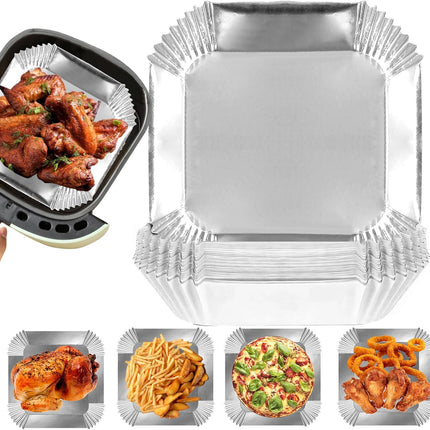 100Pcs 6.3in Aluminum Foil Air Fryer Liners Disposable Nonstick Baking Sheets