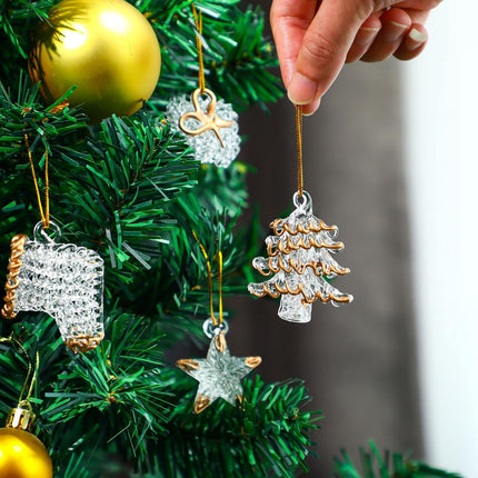 Glass Christmas Tree Ornaments 2 Inch Set of 4 Mini Blown Glass Decor
