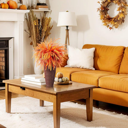 6pcs Fall Foliage Stems 21", Artificial Pine Branches for Vase & Thanksgiving Decor