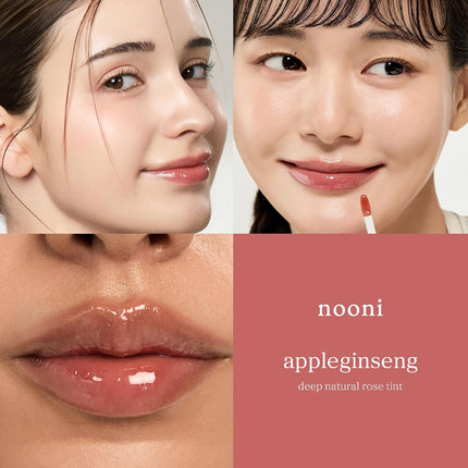 Korean Appleginseng Lip Oil, Tinted Plumping Lip Gloss, Hydrating 24HR Glossy Finish
