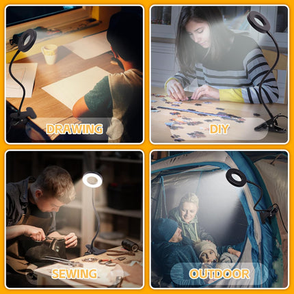48-LED USB Lamp – Dimmable, 3 Colors, 10 Brightness, Eye-Friendly Desk Light