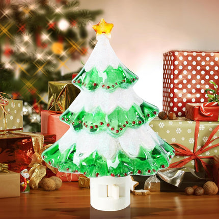 Christmas Tree Night Light – Wall Swivel Plug-In Holiday Home Décor