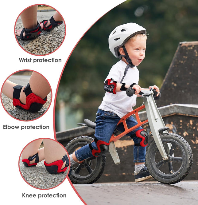 Youth Protective Gear Set Knee Elbow Pads for Skateboard Scooter Cycling