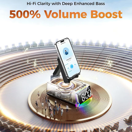 Bluetooth Speaker & Phone Stand, HD Sound, Anti-Slip, Gift for Men & Women