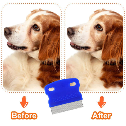 Pets Grooming Comb Kit – 2-in-1 Tear Stain Remover, Knots & Crust Mucus for Dogs