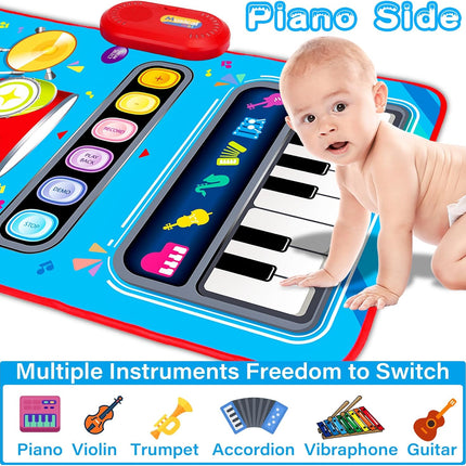 Baby Musical Play Mat – 2-in-1 Piano & Drum Toy for Toddlers 1–2