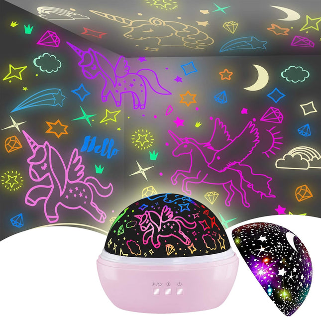 Unicorn Star Projector Toy – 2-in-1 Night Light & Kids Gift for Girls 3–10