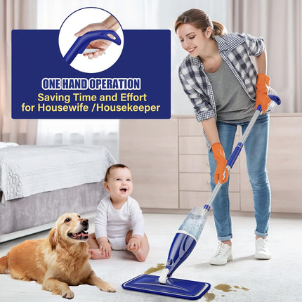 Spray Mop for Floors – Wet & Dry with 3 Reusable Pads for Hardwood & Tile