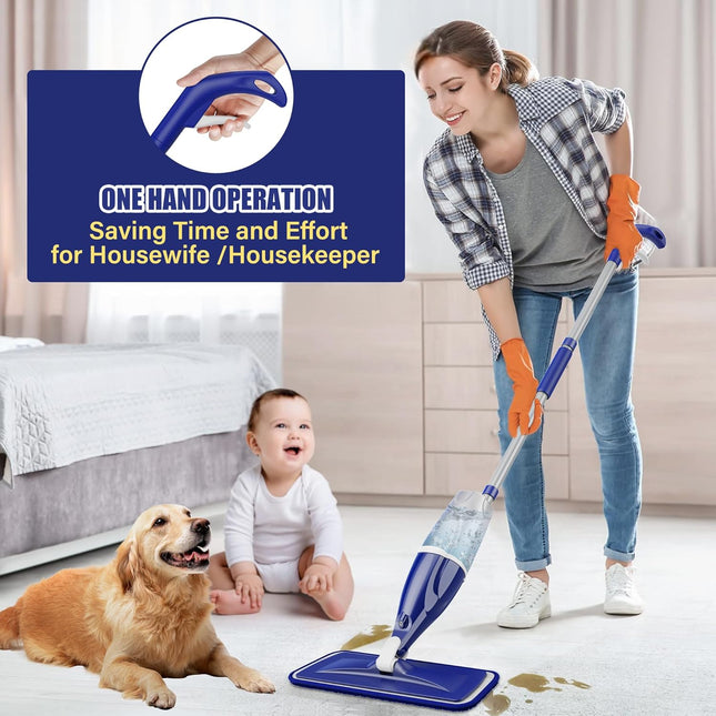 Spray Mop for Floors – Wet & Dry with 3 Reusable Pads for Hardwood & Tile