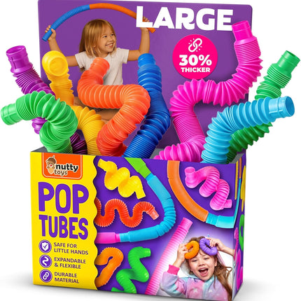 8-Pack Pop Tubes – STEM Learning, Fidget & Sensory Toys for Boys & Girls