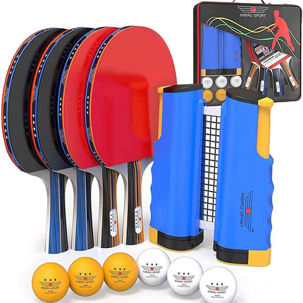 Ping Pong Paddle Set with Net, Balls & Carry Case, Table Tennis Rackets for All