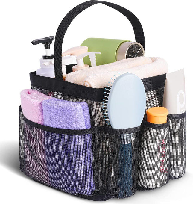 8-Pocket Mesh Shower Caddy – College Dorm, Gym, Beach & Travel Essentials