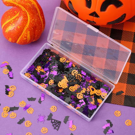 Halloween Glitter Confetti, Bat, Spider & Pumpkin Table Scatter for Party Decor