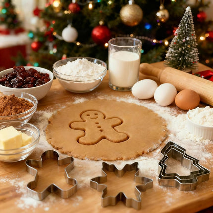 18-Piece Christmas Cookie Cutter Set – 6 Shapes Stainless Steel Baking Molds