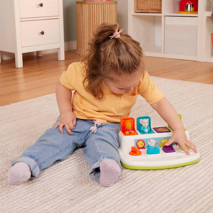 Cause-and-Effect Toy with Buttons & Colors, Pop-Up Animal Game for 18+ Months