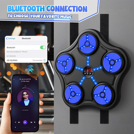 Smart Bluetooth Boxing Machine Wall Mounted Punching Bag Kids Ages 5-12