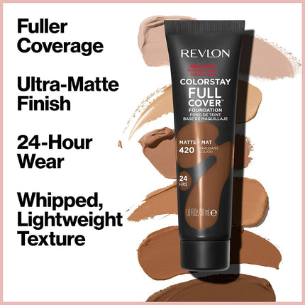 ColorStay Full Cover Foundation 200 Nude, Full Coverage Matte Longwear, 1 Fl Oz