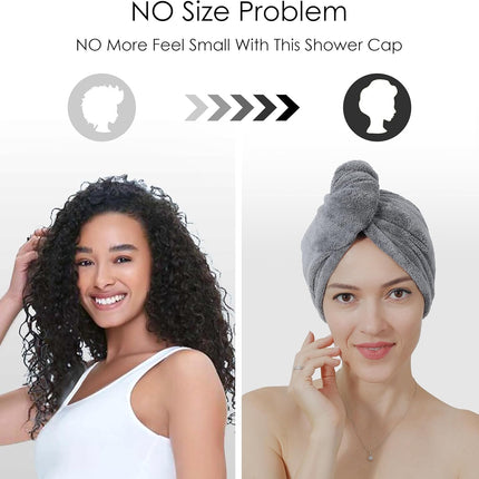 5 Pack Microfiber Hair Towel Wrap Women Quick Dry Turban Elastic Loop Set