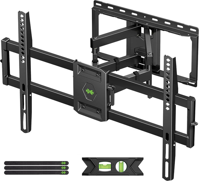 Full Motion TV Wall Mount for 42–86" TVs, Dual Arm Tilt Swivel, 132lbs Max