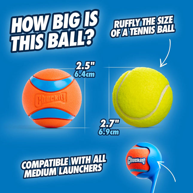 Ultra Ball Dog Toy – Medium, Durable Rubber, Floating Fetch Balls, 4-Pack