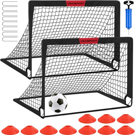 2 Pack Pop Up Soccer Goals with Ball for Kids Backyard Sports Fun