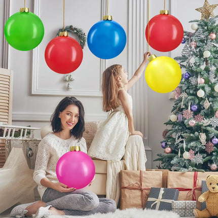 10 PCS Inflatable Christmas Ornaments, 9 Inch Balls for Indoor/Outdoor Decor