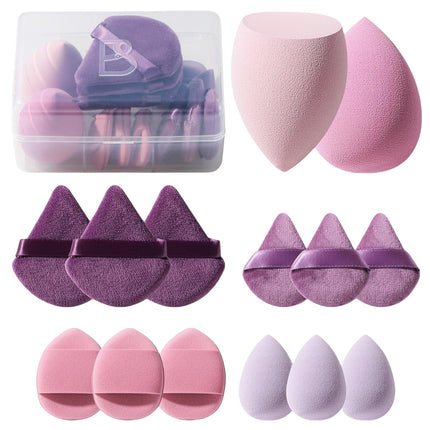 14PCS Makeup Sponge Set Triangle Puff Beauty Blender with Travel Case