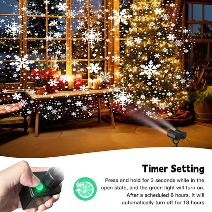 Christmas Snowflake Projector Lights Double Head LED with Timer, Waterproof