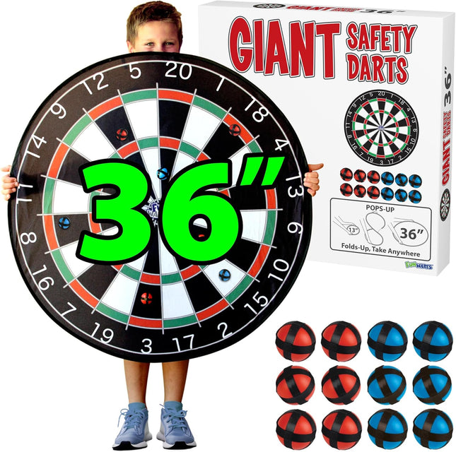 36" Giant Dart Board – 25% Larger for Ultimate Indoor & Outdoor Fun for All Ages