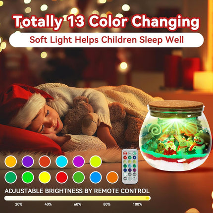Christmas Terrarium Craft Kit for Kids – LED DIY Xmas Gift Set Ages 4-12