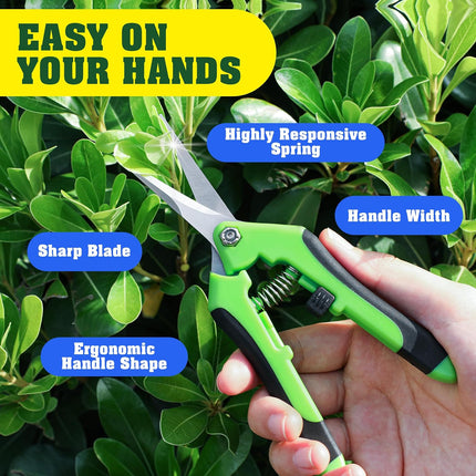 4PCS Garden Pruning Shears – Stainless Steel Clippers & Snips in Yellow, Orange, Green