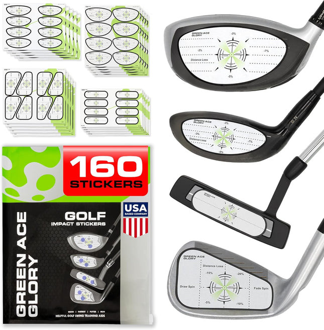 Golf Impact Stickers – 384 or 160, Easy Peel, No Residue Tape for Perfect Shots