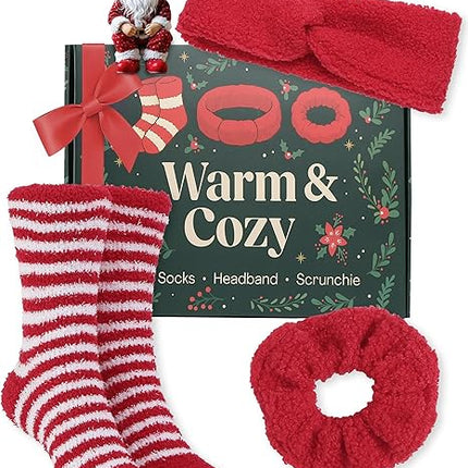 Cozy Self-Care Gift Set for Teen Girls – Fluffy Socks, Headband & Scrunchie