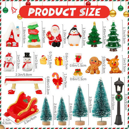 Mini Christmas Figurines Resin Snowman Gingerbread Man Village Ornaments