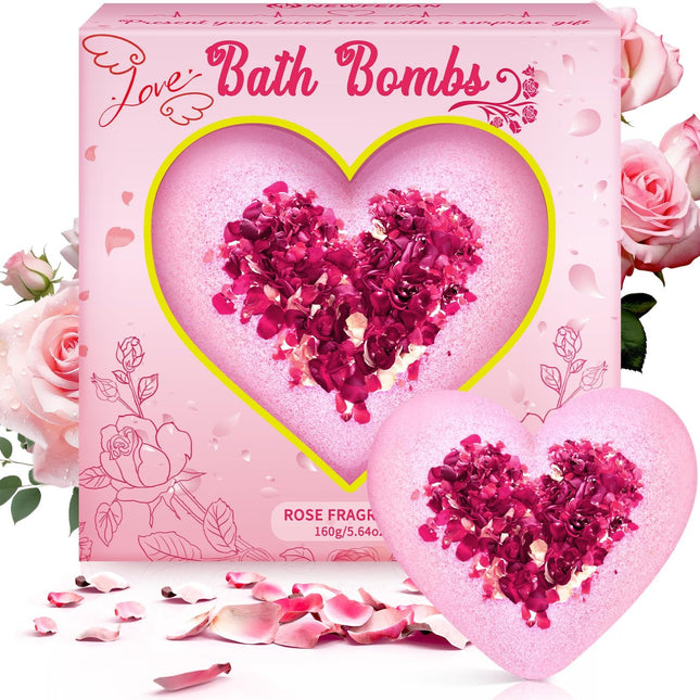 Handmade Heart Bath Bombs – XXL Easter Basket Stuffers for Women & Teens