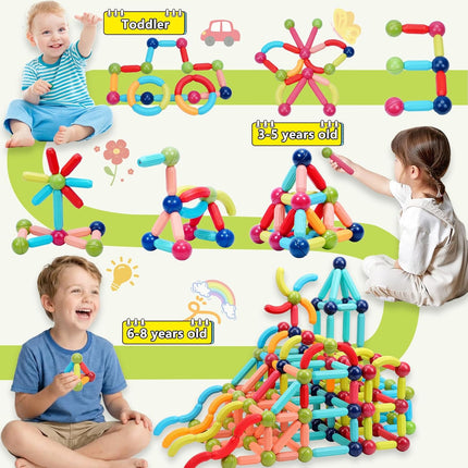 Magnetic Building Blocks for Kids 3+ – STEM Montessori Educational Toy Set