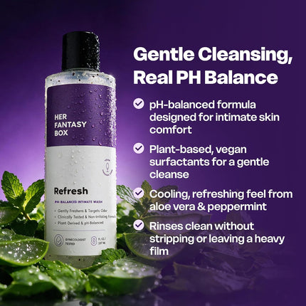 Her Fantasy Box Refresh pH-Balancing Shower Gel 8 oz Natural Feminine Wash