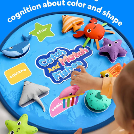Montessori Cloth Fishing Toy – Color & Shape Learning for 6–18 Month Babies
