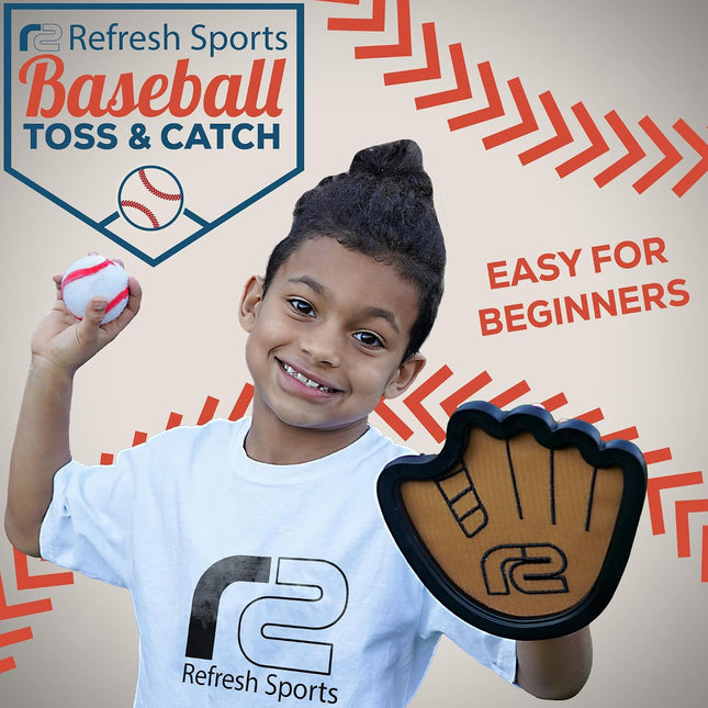 Toss & Catch Ball Game Set, Sticky Balls & Paddle Glove, Kids Outdoor Baseball Toy