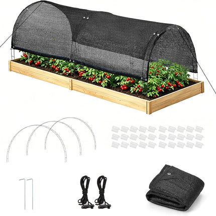 Garden Shade Kit with Hoops, 80% UV Block Plant Cover, Raised Bed Row Cover 78" L