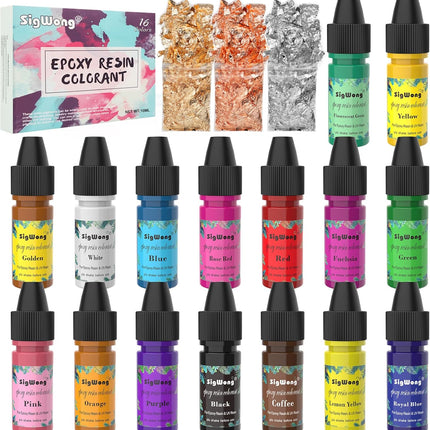 16 Colors Epoxy Resin Pigment Set 10ml Translucent Resin Dye for Crafts