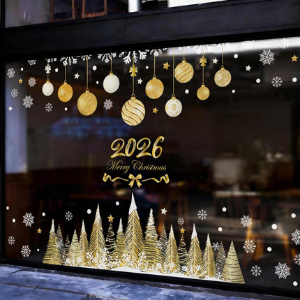 Large Christmas Window Clings – Reusable Double-Sided Xmas Stickers with Snowflakes