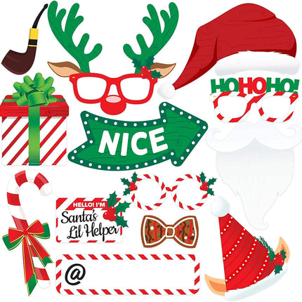 38PC Christmas Photo Booth Props Set – Party Decorations, Games, Favors & Supplies