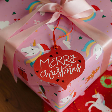 3PCS Festive Unicorn Wrapping Paper – Magical Christmas Gift Wrap for Kids