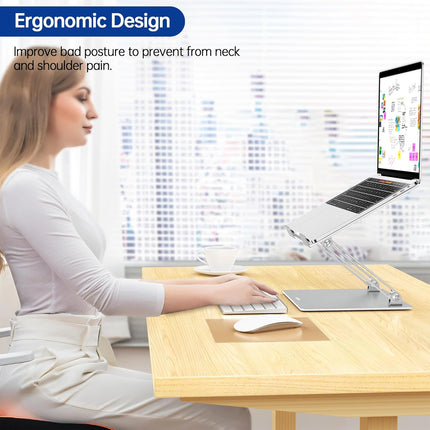 LS10 Adjustable Laptop Stand – Foldable Ergonomic Desk Riser for 10-14" Laptops