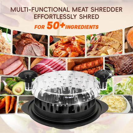 Large Chicken Shredder Tool Twist Meat Grinder Non Slip Base Black Kitchen